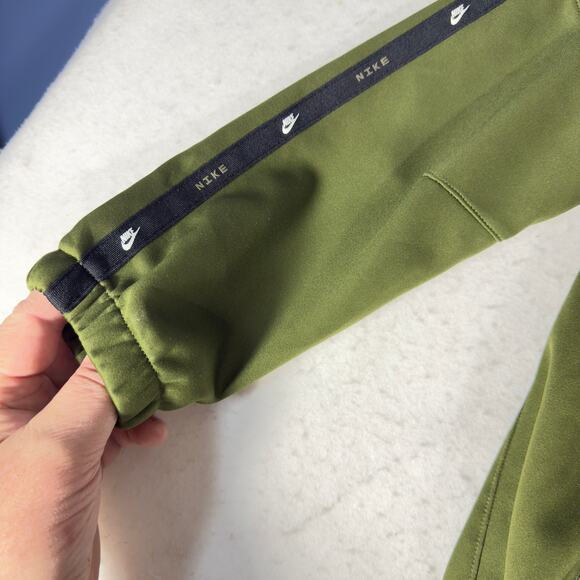Nike Hoodie Boys XL Olive Green Kangaroo Pouch Pullover Black Swoosh Logo - Picture 5 of 13